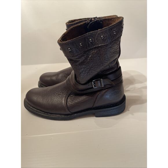 Harley-Davidson | Shoes | Harley Davidson Mandy Boot Womens  Harley Davidson Mandy Boot Womens 8 Brown Leather Short Biker Boots Moto Lug
